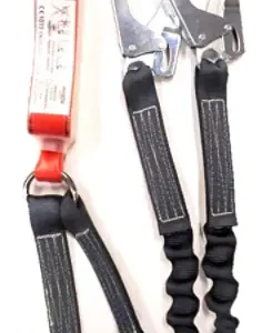 3M™ Protecta® Sanchoc™ Shock-Absorbing Lanyard, Elasticated Web, Twin Leg, 1.55 m, 1260321