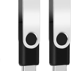1GB USB Flash Drive 1PCS EASTBULL USB 2.0 Thumb Drive Swivel USB Stick Bulk Gig Stick Memory Stick Metal Thumb Drives (Black)