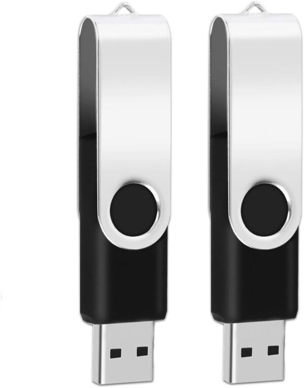 1GB USB Flash Drive 1PCS EASTBULL USB 2.0 Thumb Drive Swivel USB Stick Bulk Gig Stick Memory Stick Metal Thumb Drives (Black)