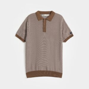 Contrast Collar Jacquard Polo