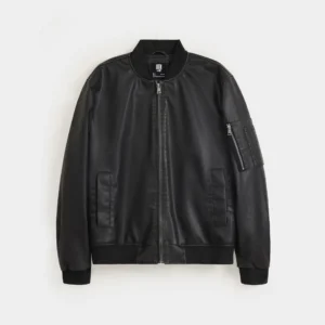 Faded Effect Bomber Jacket